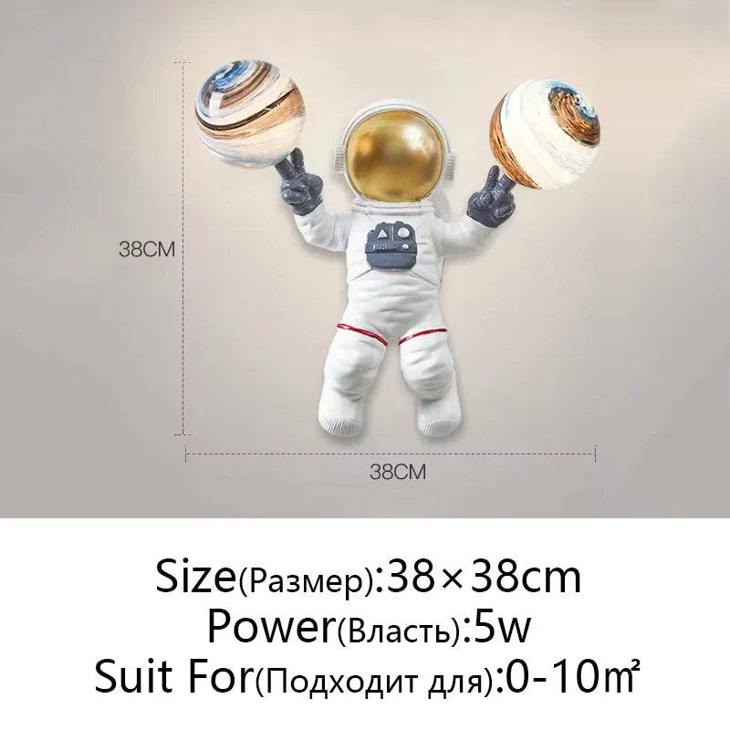 DecorBites™ Astronaut Moon Planet Table Lamp Night Light Bedroom Decor Spaceman Theme