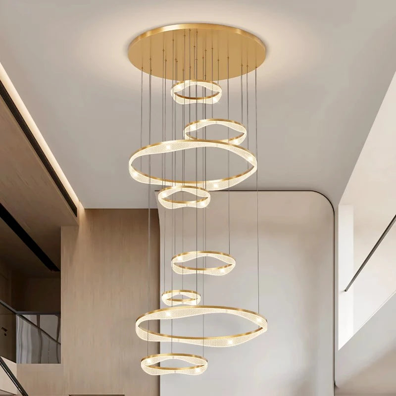Modern Sculptural Ring Pendant Light Chandelier