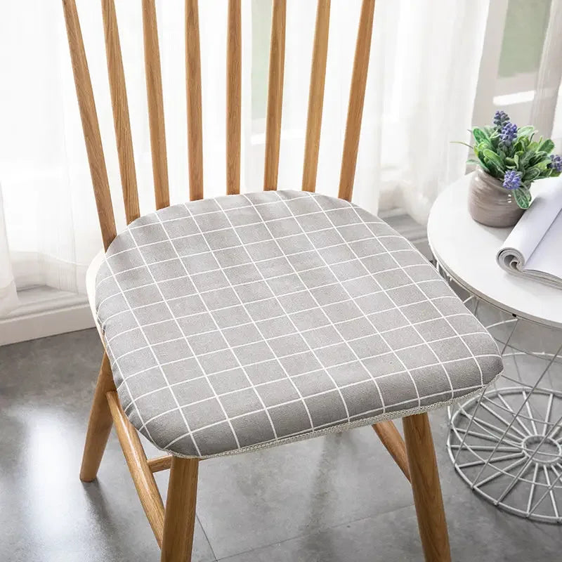 DecorBites™ Cotton Hemp Dining Chair Cushion - Nordic Print, Non-Slip, Comfortable Office & Living Decor