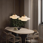 Nordic Cream Glass Pendant Light With Nickel Finish