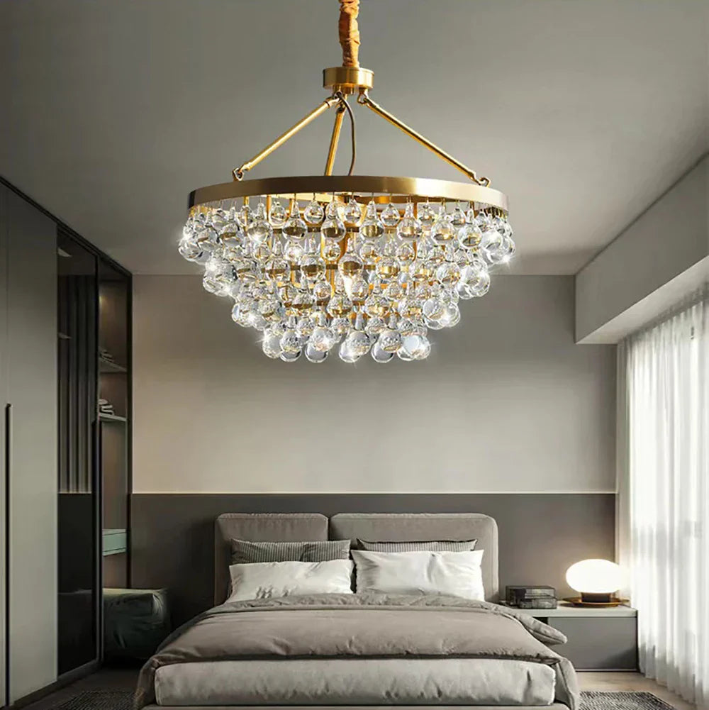 DecorBites™ Crystal Bead Ceiling Pendant Lights - Retro Luxury Gold Home Decor Lighting