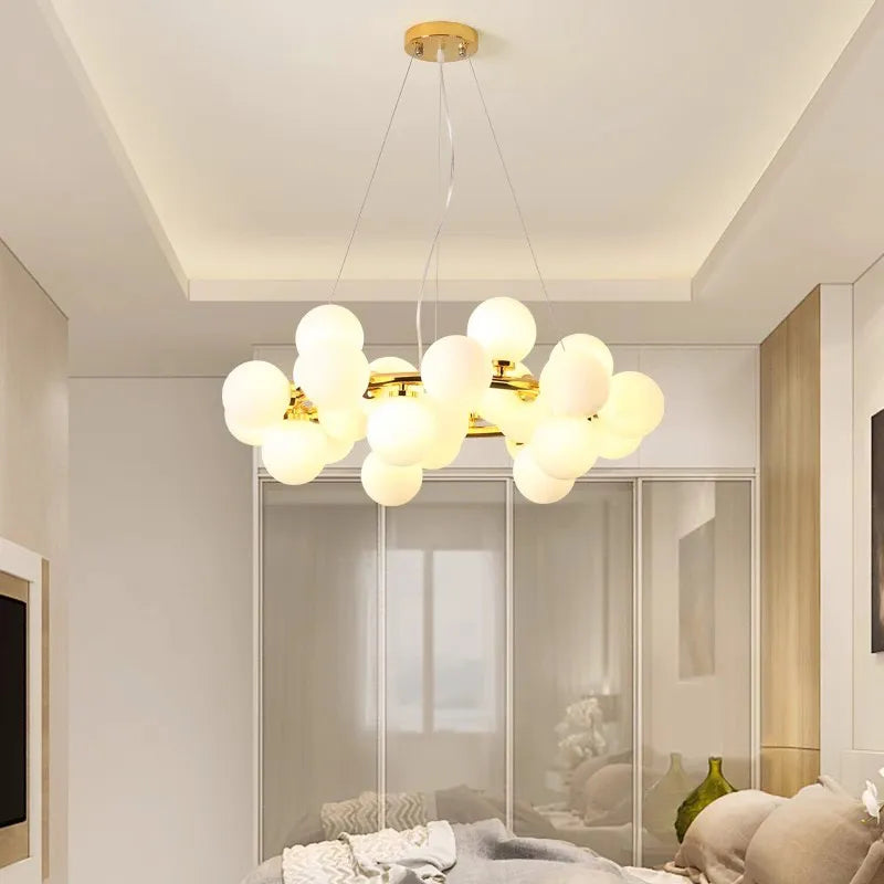 نجفة ديكور بايتس™ الذهبية بإضاءة LED، مصباح معلق عصري لغرفة المعيشة، المطبخ، غرفة النوم، غرفة الطعام