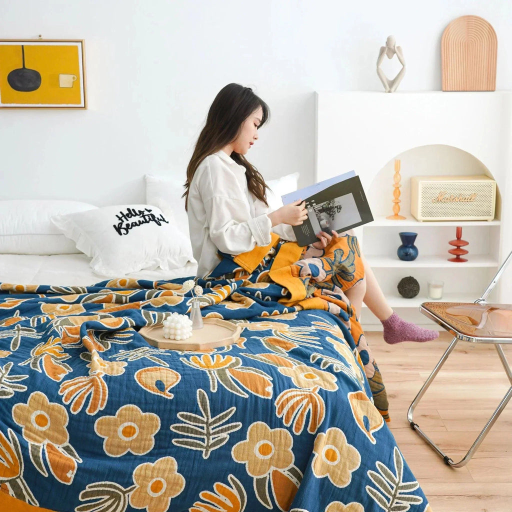 DecorBites™ Cotton Gauze Boho Throw Blanket