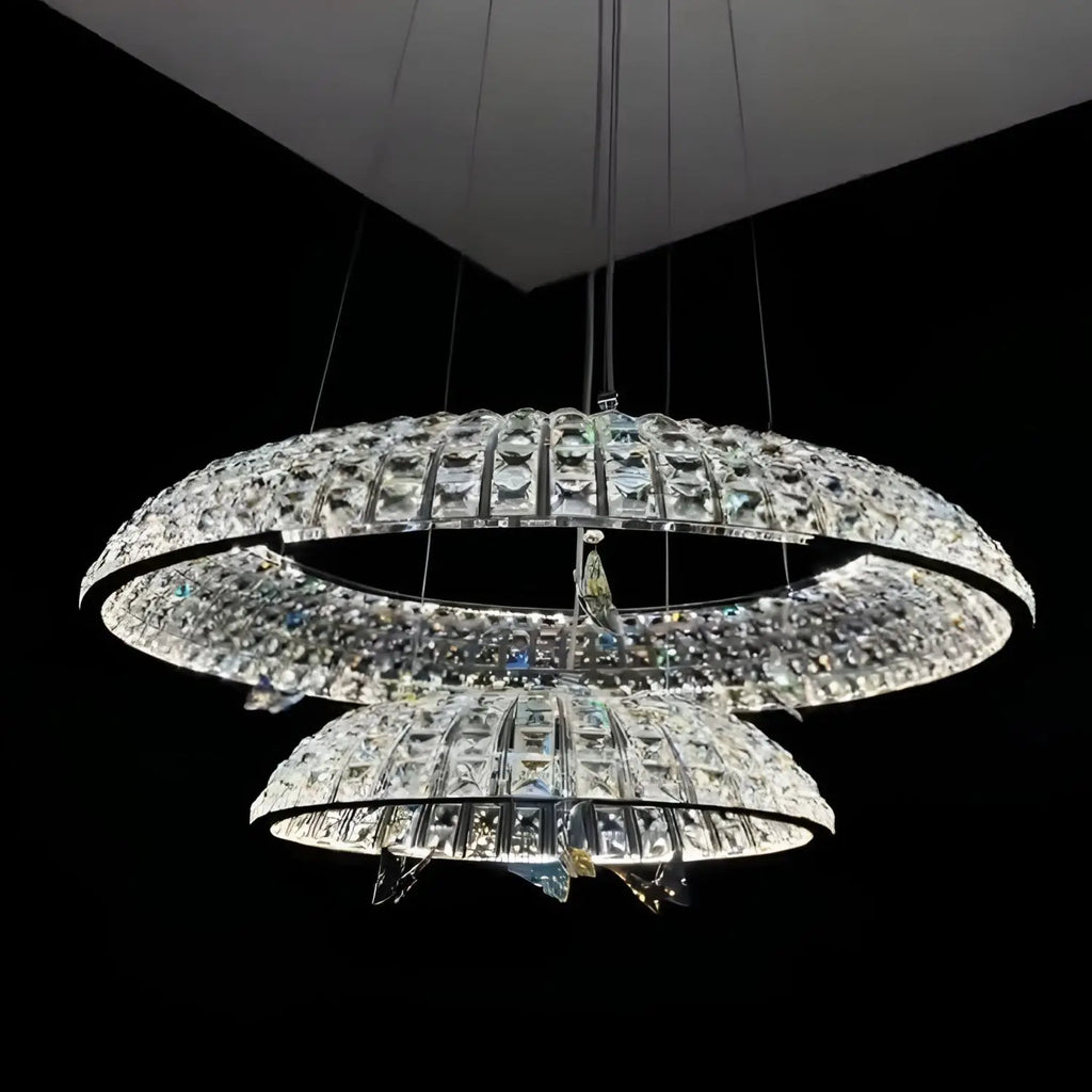 DecorBites™ Crystal Butterfly Pendant Light: Italian Postmodern Luxury Lamp for Villa Duplex Building