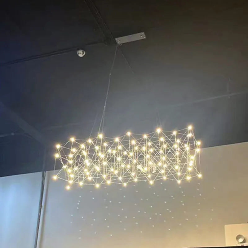 DecorBites™ ثريا أنيقة من الفولاذ المقاوم للصدأ للمساحات العصرية