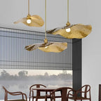 Vintage Lotus Leaf Gold Metal Pendant Light