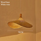 Handwoven Bamboo Straw Hat Pendant Light