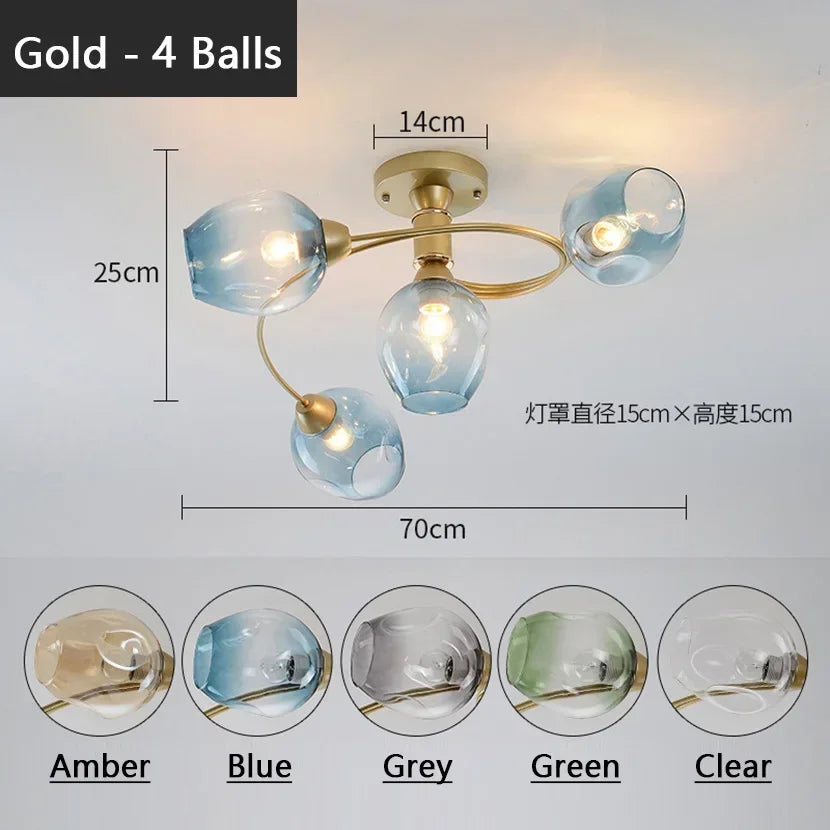 DecorBites™ Glass Ball LED Chandeliers for Room Pendant Lights