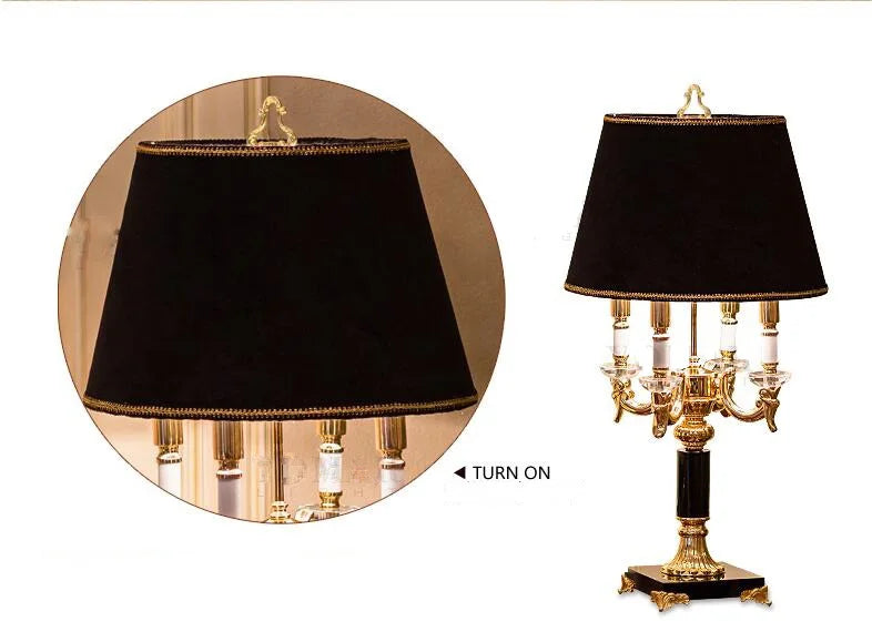DecorBites™ Black Crystal Bedroom Table Lamp - Luxury Modern Decor