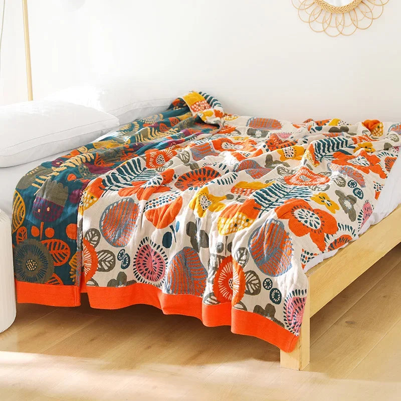 DecorBites™ Double Gauze Cotton Summer Blanket - Lightweight & Breathable