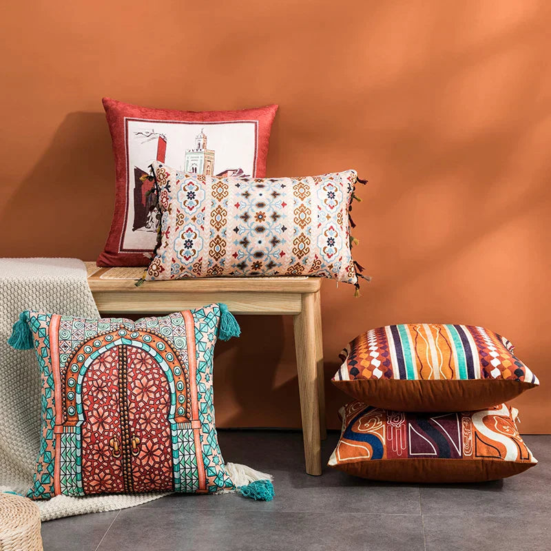 DecorBites™ Abstract Geometric Cushion Cover 45x45cm for Sofa & Bedroom Decoration