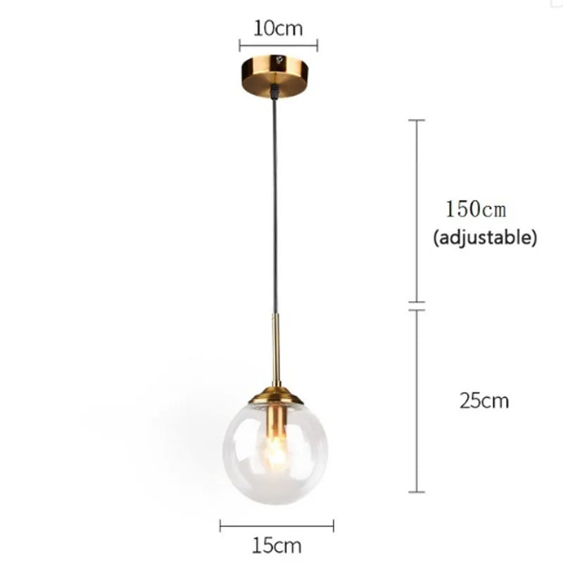 Nordic Long Bar Glass Globe Pendant Light
