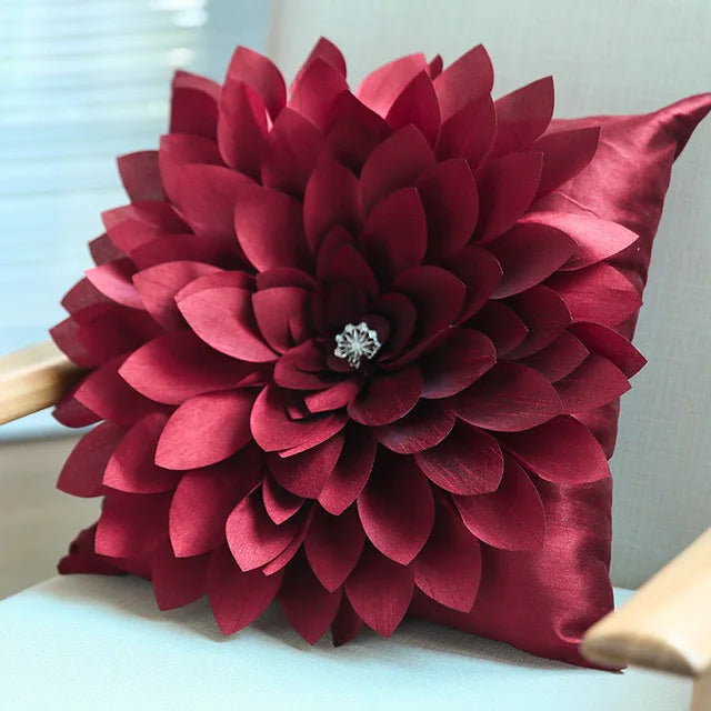 DecorBites™ 3D Flowers Pillows - White Petal Cushions for Home Decor in 50x50cm Size