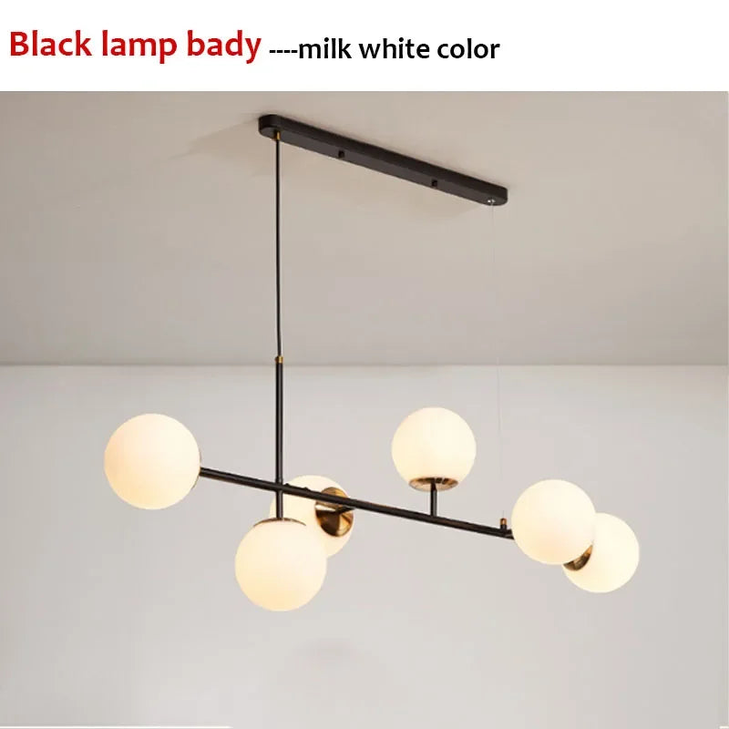 Nordic Long Bar Glass Globe Pendant Light