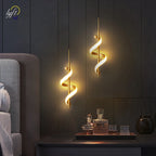 Modern Copper Pendant Light in Black and Gold