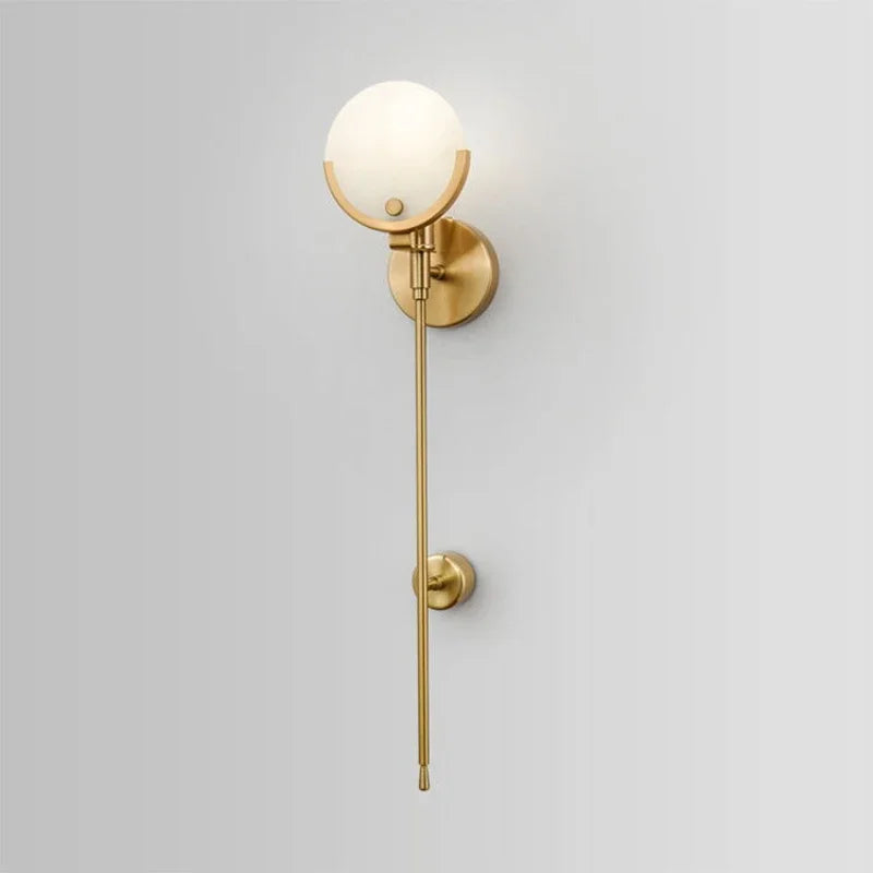 DecorBites™ Gold Marble Copper Wall Lamp Modern Minimalist Bedside LED Light