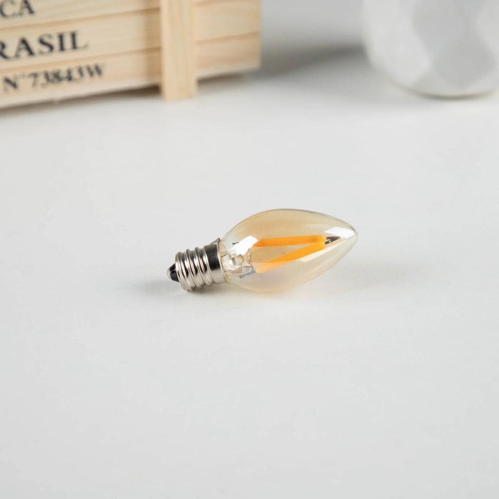 DecorBites™ 1W LED Filament Edison Candle Light Bulb 2200K Dimmable Gold Glass