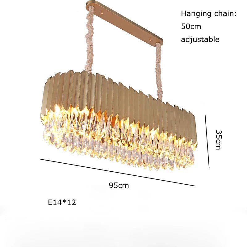 DecorBites™ Crystal Water Droplet Pendant Lights: Elegant LED Dimmable Lamps for Dining Room Foyer