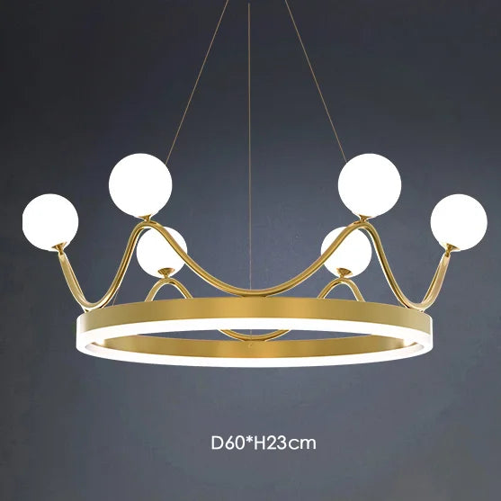 DecorBites™ Crown Design Gold Chandelier for Living Room Kids Bedroom