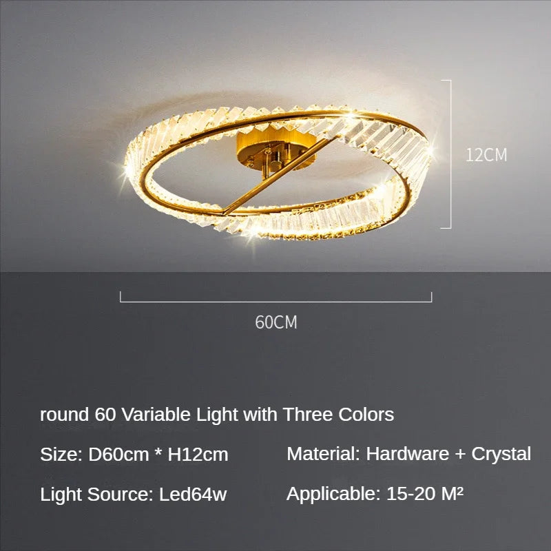 DecorBites™ Crystal LED Chandelier: Luxury Modern Bedroom & Living Room Ceiling Light