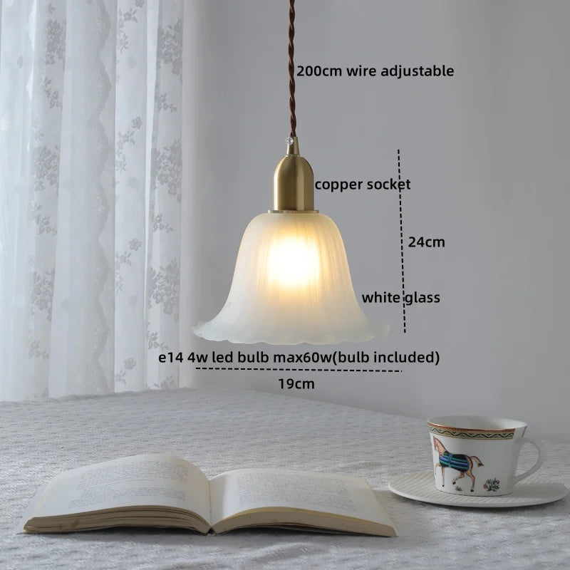DecorBites™ Clear Glass LED Copper Chandelier Pendant Light for Modern Home Decor.