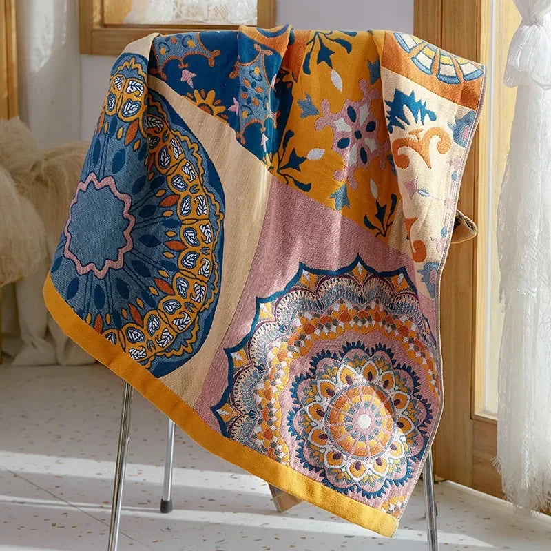 DecorBites™ Cotton Gauze Bath Towel - Soft & Absorbent Ethnic Style Wrap