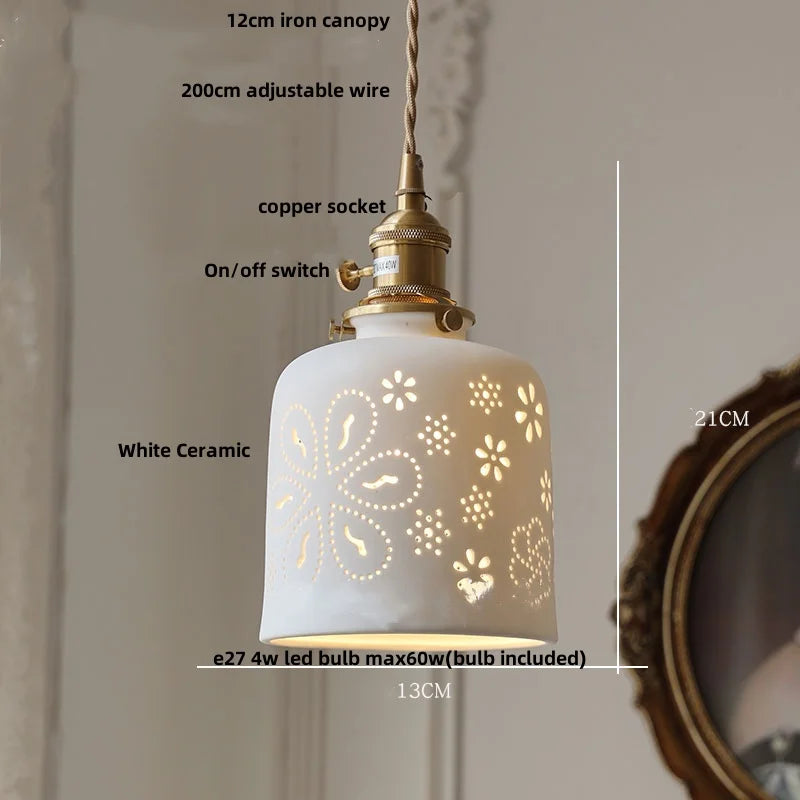 DecorBites™ Ceramic Knob Switch LED Pendant Light, Nordic Modern Hang Lamp