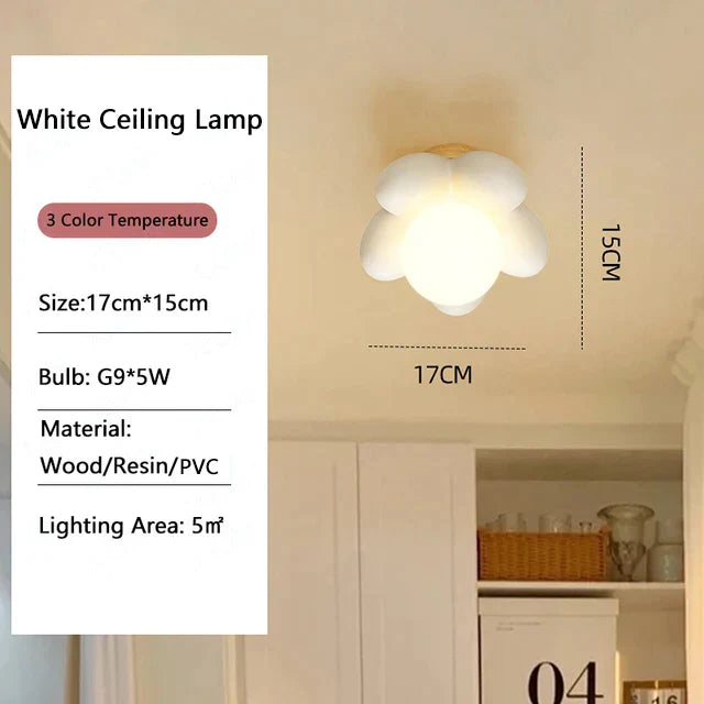 مصباح حائط LED براتنج زهور للأطفال من ديكور بايتس™، مصباح G9، أبيض وردي، ديكور غرفة نوم إبداعي