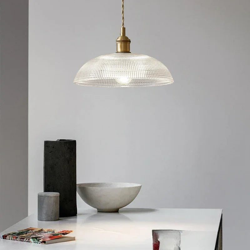 Retro Floral Glass Pendant Light