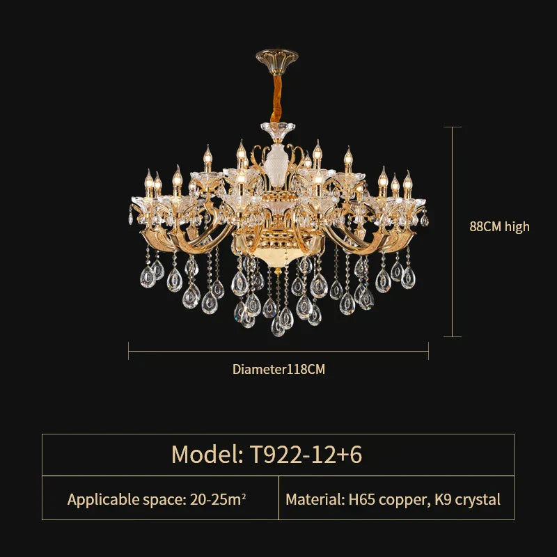 DecorBites™ Elegant Crystal Chandelier for Living Room, Dining Room, and Bedroom