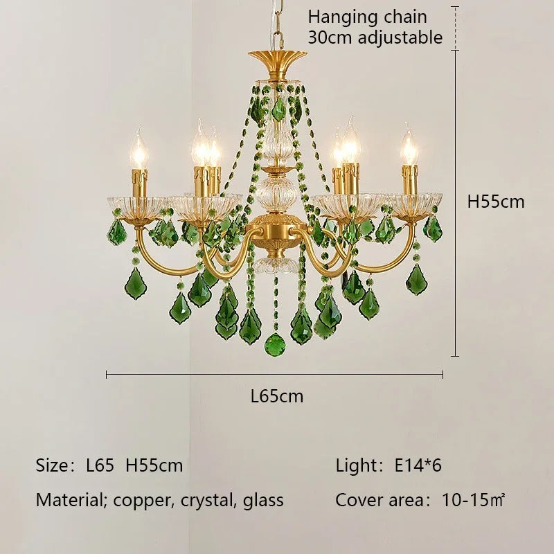 ثريا كريستال خضراء DecorBites™ لغرفة المعيشة - إضاءة معلقة LED بنمط بوهيمي