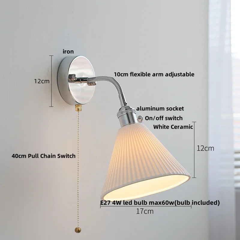 DecorBites™ Crystal Iron LED Wall Light Modern Bedside Lamp Clear Glass Wandlamp