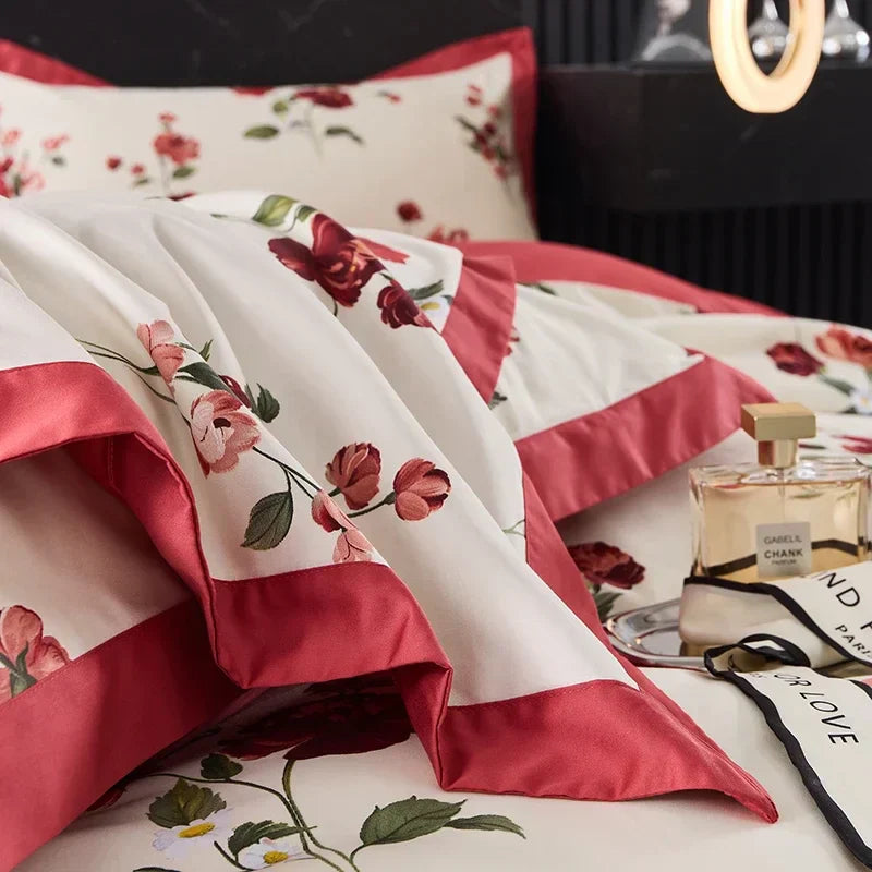 طقم مفروشات أسرة من القطن المصري™ ماركة DecorBites مقاس كوين وكينج ومزدوج، مطبوع