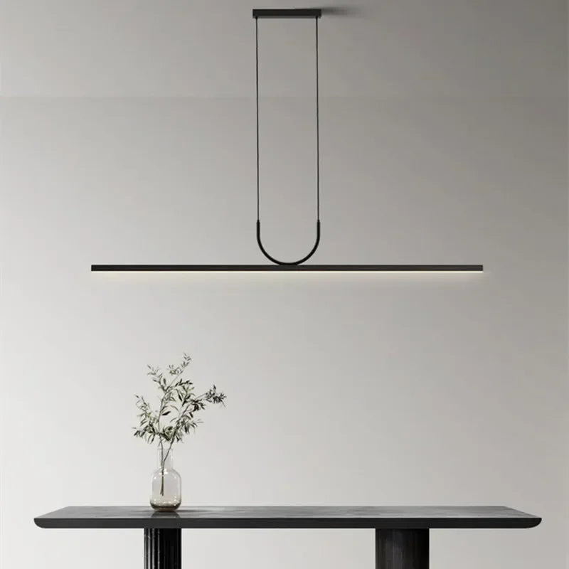DecorBites™ Black LED Ceiling Chandelier: Modern Simple Kitchen Island Pendant Lamp for Home Decor