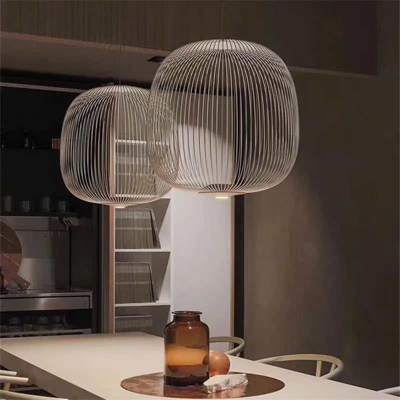 Spokes Birdcage Pendant Light in Polished Chrome