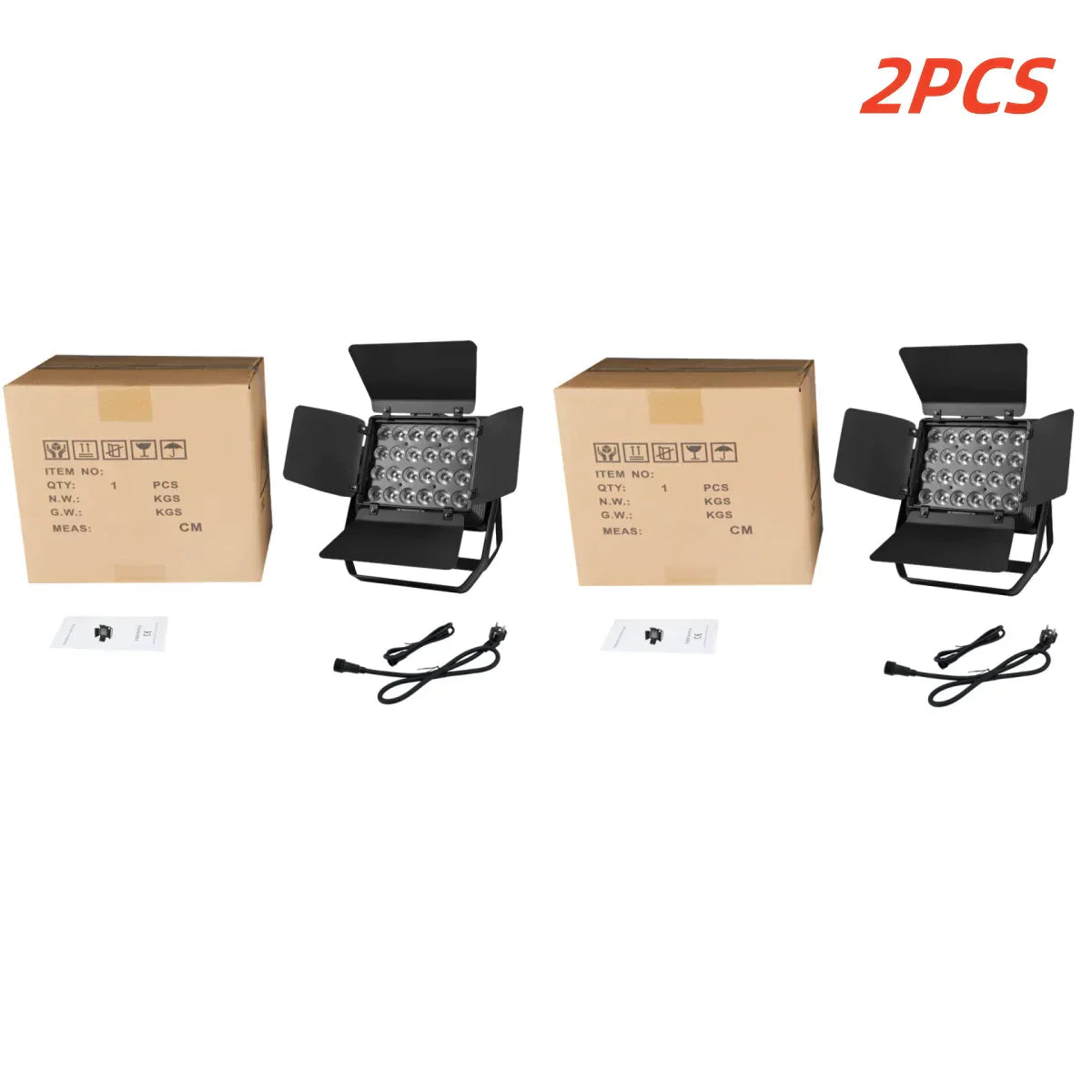 DecorBites™ 24x18W RGBWA UV LED Wall Wash Flood Light with Barn Doors