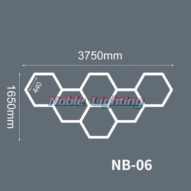 DecorBites™ Hexagon LED Ceiling Light for Barbershop and Garage Hair Salon