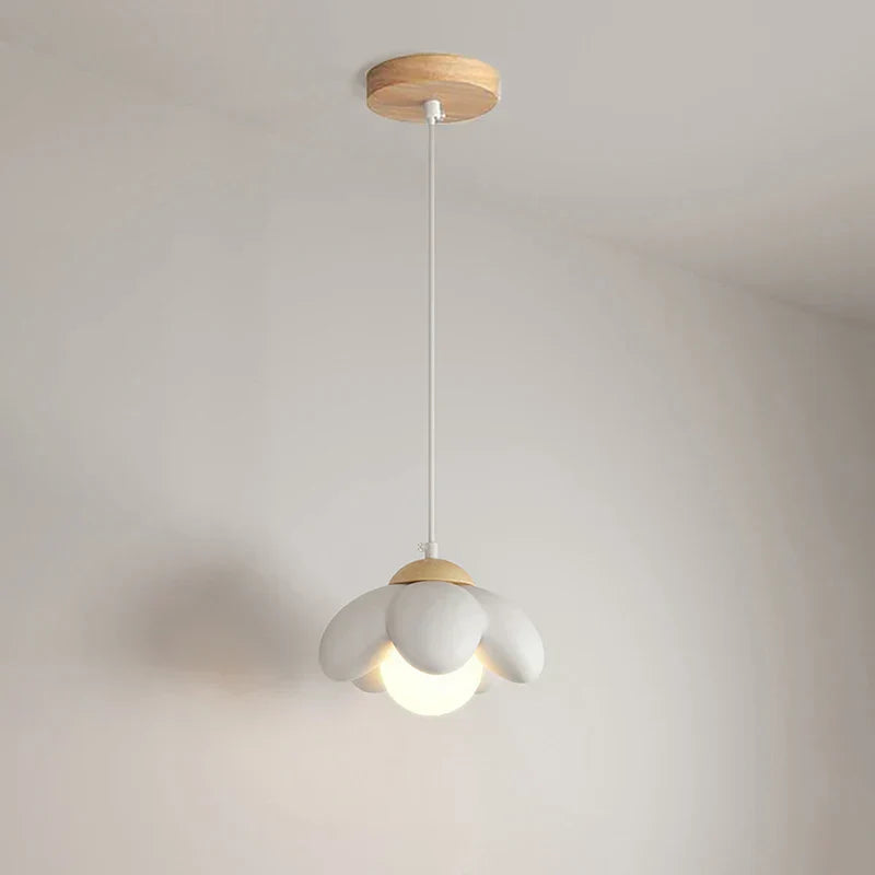 DecorBites™ Cream Flower Pendant Light: Modern Nordic Styling Chandelier for Bedroom & Living Room