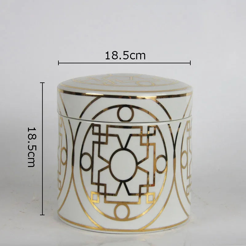 Ensemble de pots de rangement géométriques dorés DecorBites™