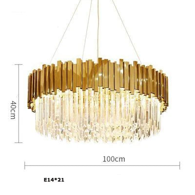 إضاءة ثريا LED كريستال بيضاوية DecorBites™ لغرفة الطعام