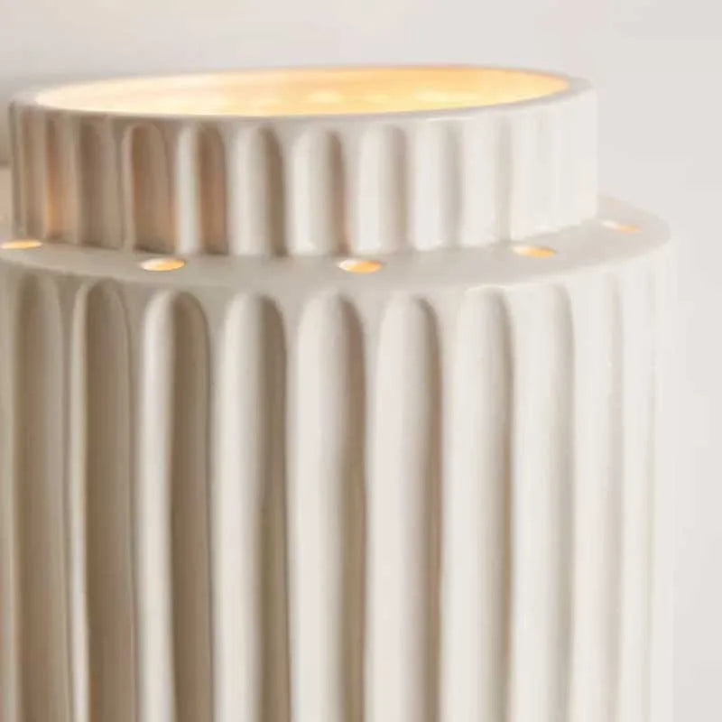 DecorBites™ Cream White Resin Wall Sconce LED Light for Bedroom, Living Room, Study