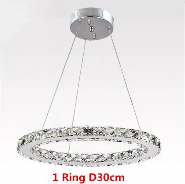 DecorBites™ Crystal LED Ring Chandelier for Luxe Living Spaces