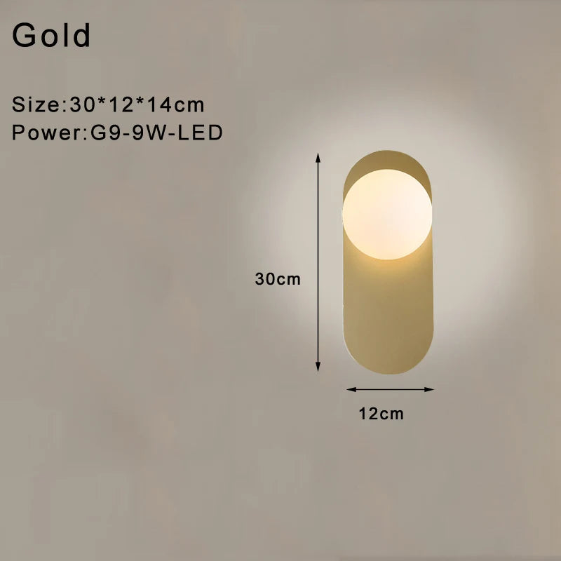 DecorBites™ Frosted Glass Ball LED Wall Lamp for Bedroom and Corridor