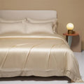 DecorBites™ طقم مفروشات من القماش الطبيعي 120S، ملاءة صيفية مبرّدة ملائمة للبشرة، مفروشات لطيفة على الجلد