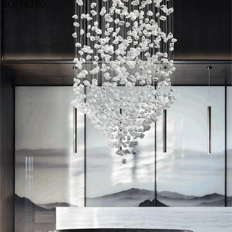 ثريا كريستال DecorBites™: إضاءة LED عصرية للدرج والردهة لديكور فاخر