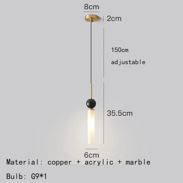 DecorBites™ Copper Wall Lamp: Modern Nordic Marble Pendant Light for Living Room & Bedroom