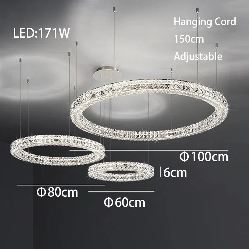 DecorBites™ Crystal LED Chandelier - Modern Luxe Living Room Lighting