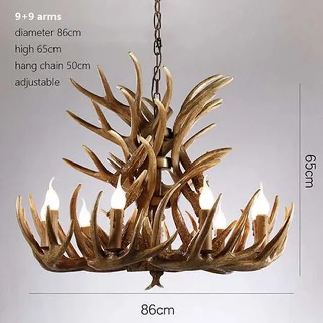 DecorBites™ Antler Pendant Chandelier for Home and Bar Decor - Industrial Deer Horn Fixture