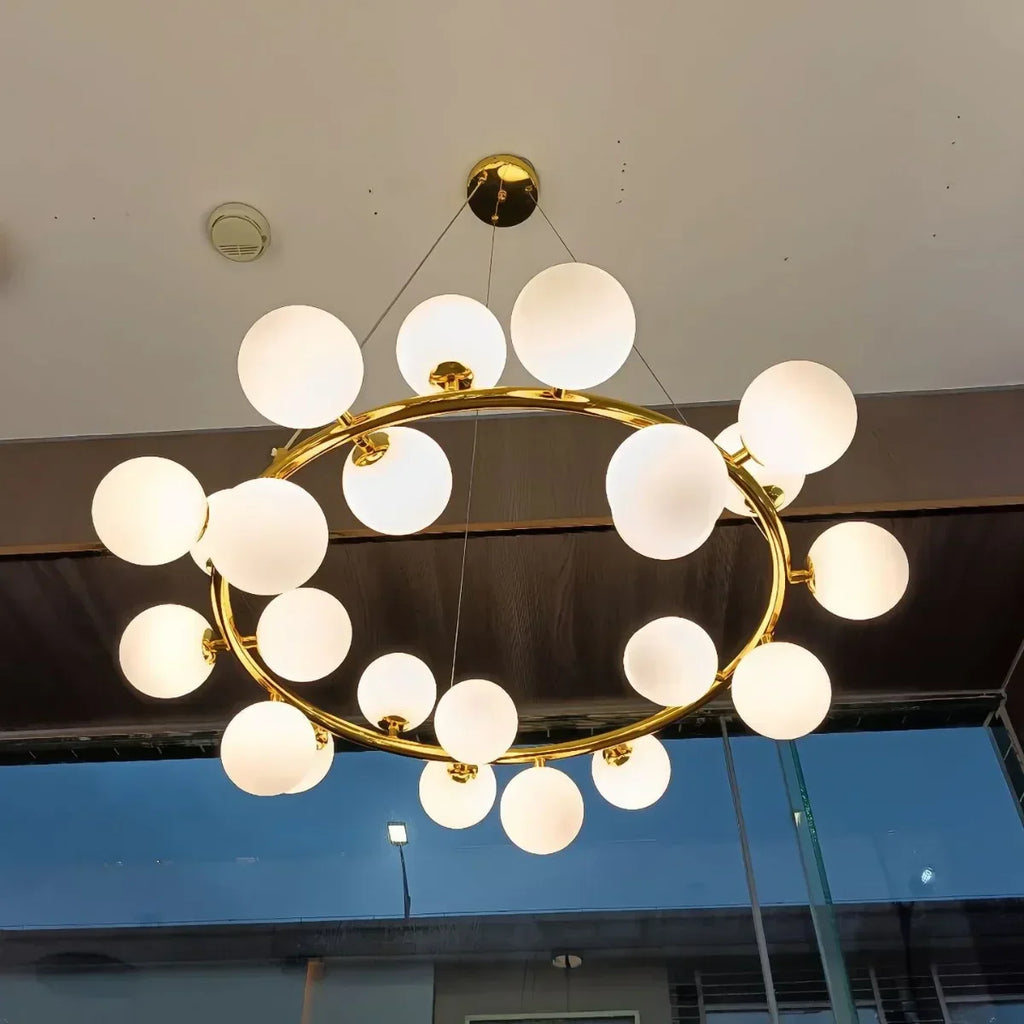 DecorBites™ Glass Ball LED Chandelier Pendant for Living Dining Room