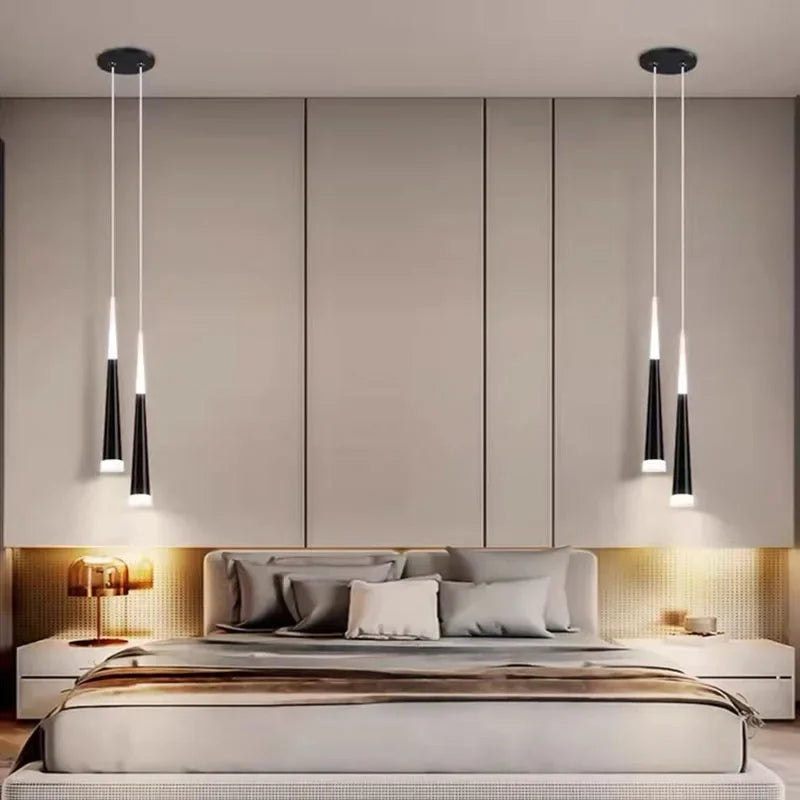 Nordic Black and Gold Aluminum Cord Pendant Light